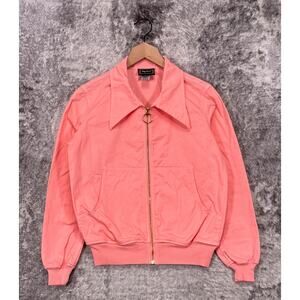 Big Bud Press Jacket XS Womens Pink Canvas Full Zip Work Wear Bomber